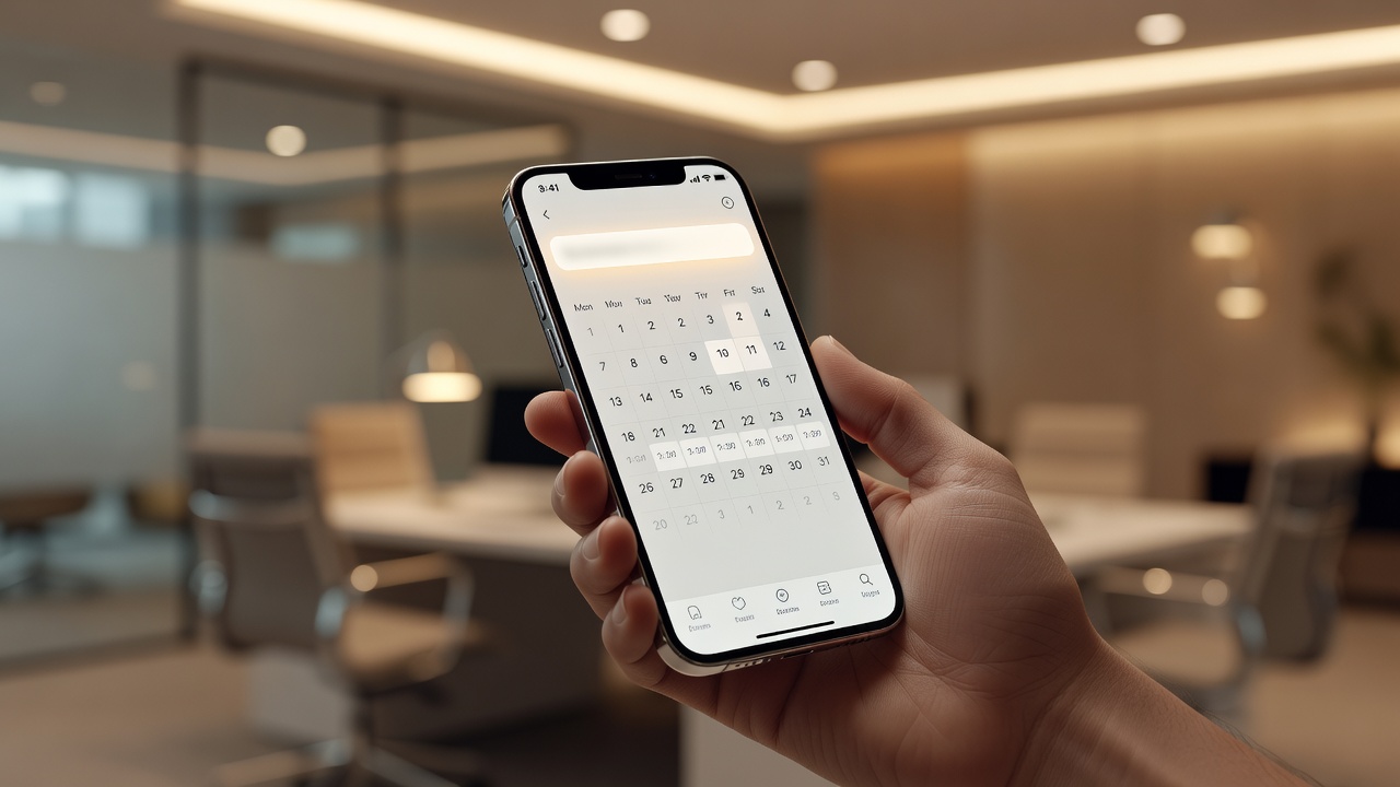 Smartphone mit Online-Terminbuchung für Versicherungsberatung